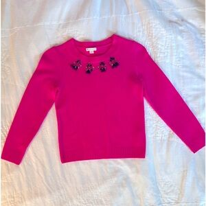 Crewcuts Pink Sweater with Floral Embellishments